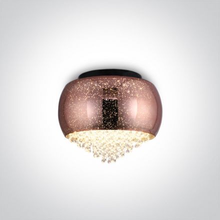 Πλαφονιέρα Glass Art LED 4xG9 Μέταλλο/Γυαλί Copper 100-240V