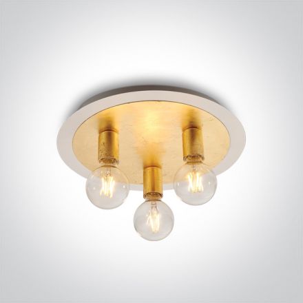 Πλαφονιέρα Retro LED 3xE27 Μέταλλο Brass 100-240V
