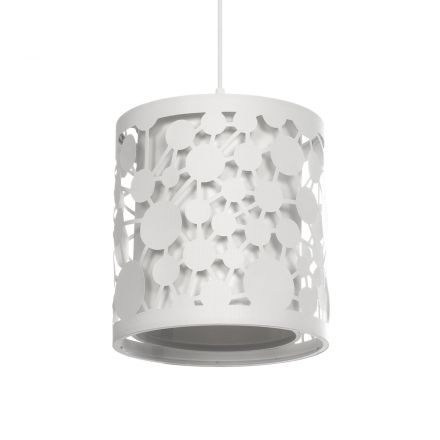 PETAL 203-0065 Μοντέρνο Κρεμαστό Φωτιστικό Καπέλο Μονόφωτο 1 x E27 IP20 Λευκό Πλαστικό - Μ23.5 x Π23.5 x Υ76cm
