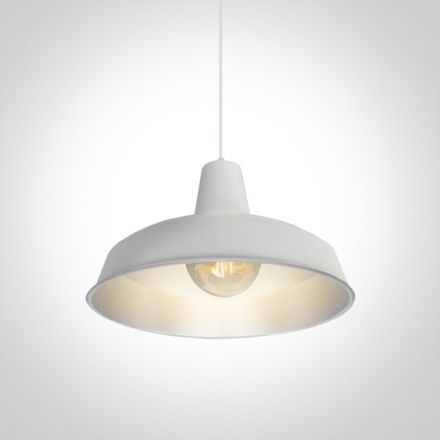 One Light Κρεμαστό Φωτιστικό Retro LED E27 Αλουμίνιο Λευκό