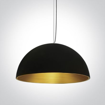 Κρεμαστό Φωτιστικό Bowl Shade LED E27 Αλουμίνιο Μαύρο 63022B