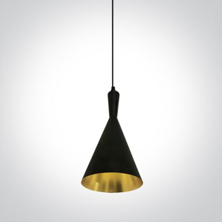 Κρεμαστό Φωτιστικό Retro LED E27 Αλουμίνιο Μαύρο/Brass 63040