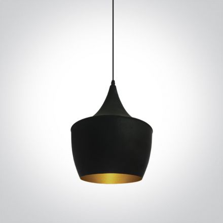Κρεμαστό Φωτιστικό Retro LED E27 Αλουμίνιο Μαύρο/Brass 63044