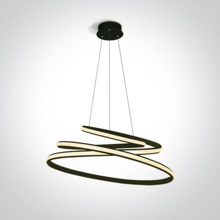 Κρεμαστό Φωτιστικό RING LED 45W 3000K Αλουμίνιο 230V Μαύρο