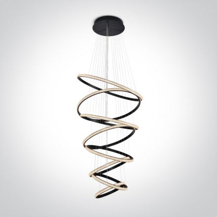 Κρεμαστό Φωτιστικό Swirl LED 150W 3000K Αλουμίνιο/Ακρυλικό 230V Μαύρο