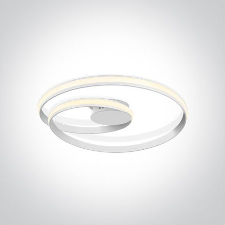 One Light Πλαφονιέρα Swirl LED 30W 3000K Αλουμίνιο 230V Λευκό