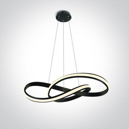 Κρεμαστό Φωτιστικό Swirl LED 30W 3000K Αλουμίνιο 230V Μαύρο
