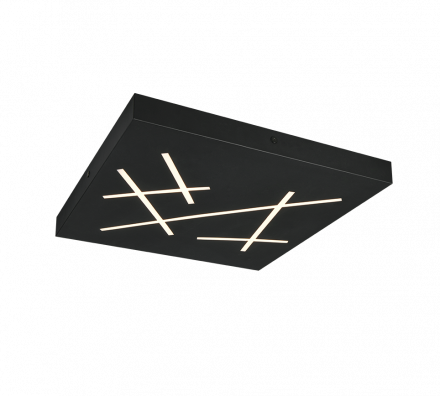 Trio Lighting Πλαφονιέρα LED 24W SNIP Μαύρο Ματ Μέταλλο