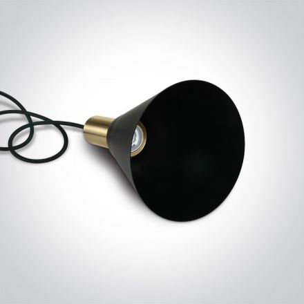 One Light Κρεμαστό Φωτιστικό Cone LED E27 Αλουμίνιο Μαύρο 100-240V