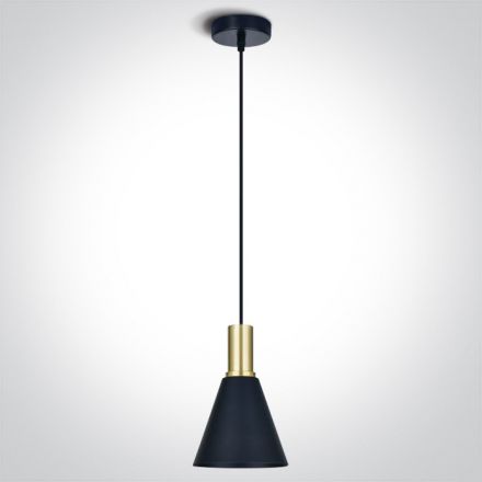 Κρεμαστό Φωτιστικό Cone LED E27 Αλουμίνιο Brushed Brass 100-240V