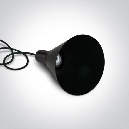 One Light Κρεμαστό Φωτιστικό Cone LED 3xE27 Αλουμίνιο Μαύρο 100-240V