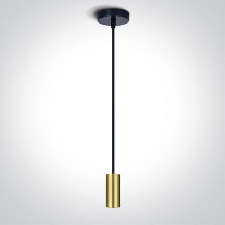 One Light Κρεμαστό Φωτιστικό LED E27 Αλουμίνιο Brushed Brass 100-240V