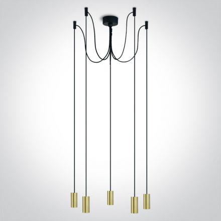 Κρεμαστό Φωτιστικό LED 5xE27 Αλουμίνιο Brushed Brass 100-240V