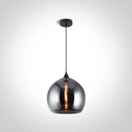 Κρεμαστό Φωτιστικό LED E27 Μέταλλο/Γυαλί 100-240V Dark Chrome 63136