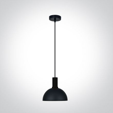 One Light Κρεμαστό Φωτιστικό Round LED E27 Αλουμίνιο Μαύρο 100-240V