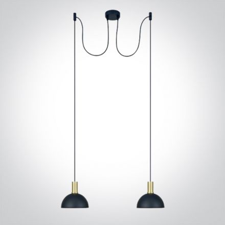 Κρεμαστό Φωτιστικό Round LED 2xE27 Αλουμίνιο Brushed Brass 100-240V