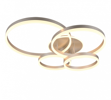 Trio Lighting Πλαφονιέρα LED 50W DRAKE Χρυσό Nickel Mat