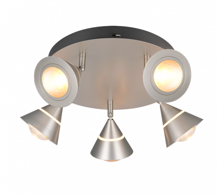 Trio Lighting Πλαφονιέρα LED 5x7W CCT ROMEO Nickel Mat