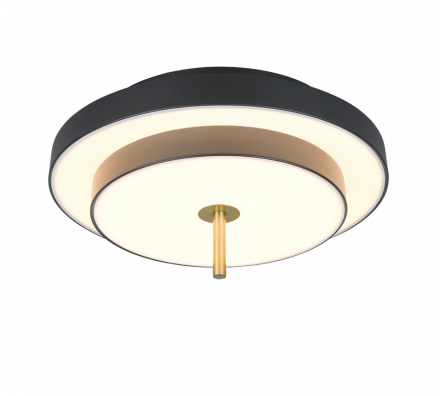 Trio Lighting Πλαφονιέρα LED 34.5W CCT KEATON Μαύρο-Χρυσό
