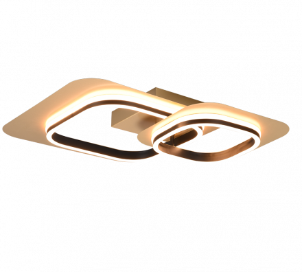 Trio Lighting Πλαφονιέρα LED 28W LUGO Μέταλλο Μαύρο-Χρυσό