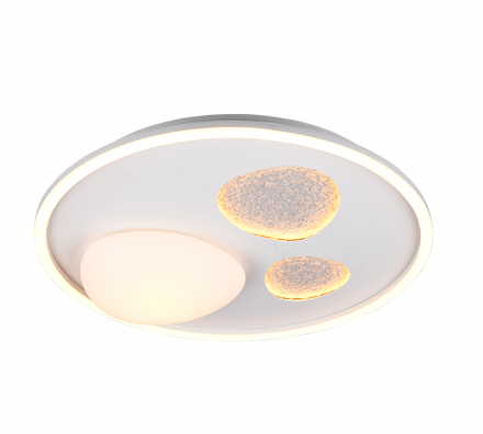 Trio Lighting Πλαφονιέρα LED 36W PEBBLE Λευκό Ματ Μέταλλο
