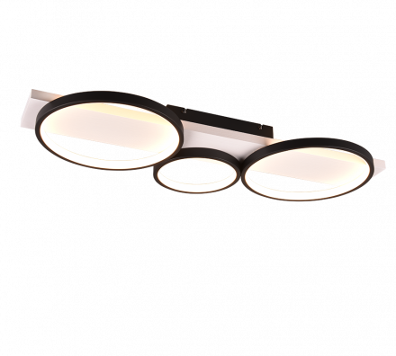 Trio Lighting Φωτιστικό Οροφής MEDERA LED 33W Μέταλλο Μαύρο