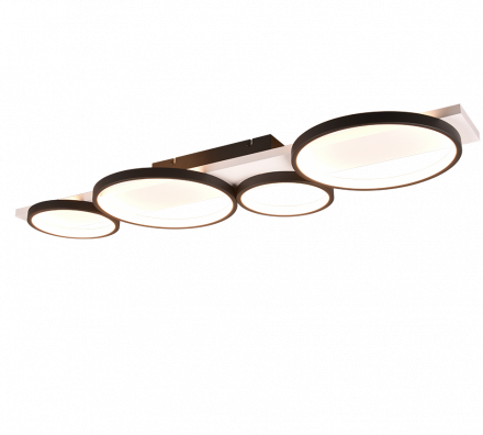 Trio Lighting Φωτιστικό Οροφής MEDERA LED 44W Μέταλλο Μαύρο