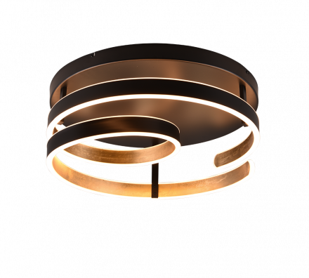 Trio Lighting Πλαφονιέρα MARNIE LED 58W 3000K Μέταλλο Μαύρο Χρυσό
