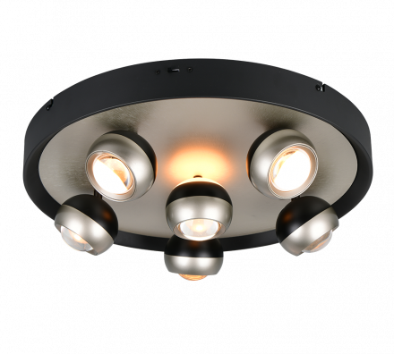 Trio Lighting Πλαφονιέρα LED 40W CCT ORBIT Μαύρο-Nickel Mat