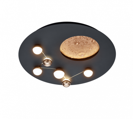 Trio Lighting Φωτιστικό Οροφής ZODIAC LED 42W Μέταλλο Μαύρο