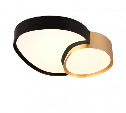 Trio Lighting Πλαφονιέρα LED 21W RISE Μαύρο-Χρυσό