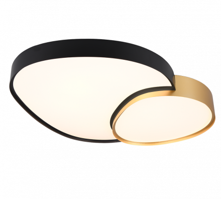Trio Lighting Πλαφονιέρα LED 45W RISE Μαύρο-Χρυσό