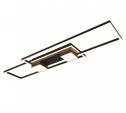 Trio Lighting Πλαφονιέρα LED 37W ALBANY Αλουμίνιο Μαύρο Ματ