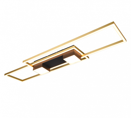 Trio Lighting Πλαφονιέρα LED 37W ALBANY Αλουμίνιο Μαύρο - Χρυσό