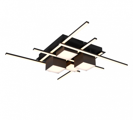 Trio Lighting Πλαφονιέρα LED 35W ROGER Μαύρο Ματ Μέταλλο