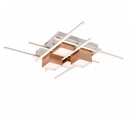 Trio Lighting Πλαφονιέρα LED 35W ROGER Coffee Μέταλλο