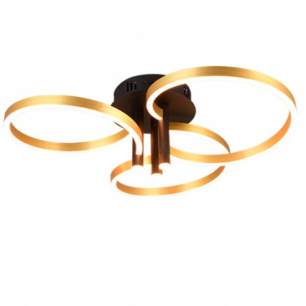 Trio Lighting Πλαφονιέρα LED 43W CARUSO Μαύρο-Χρυσό Μέταλλο