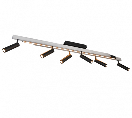 Trio Lighting Spot LED 6x5.5W-1x18W ZENO Brushed Aluminium Μέταλλο