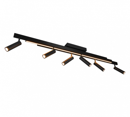 Trio Lighting Spot LED 6x5.5W-1x18W ZENO Μαύρο Ματ Μέταλλο