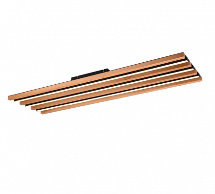 Trio Lighting Πλαφονιέρα LED 44W 3000K FONTANA Μαύρο Ματ-Ξύλο