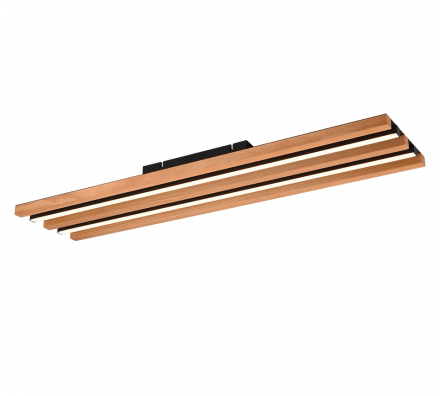 Trio Lighting Πλαφονιέρα LED 27W 3000K FONTANA Μαύρο Ματ-Ξύλο