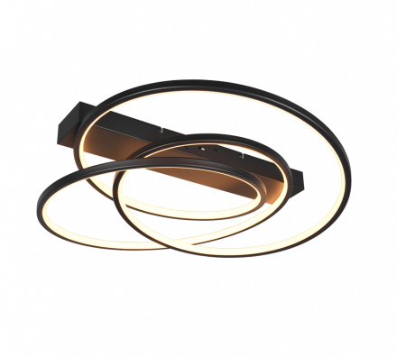 Trio Lighting Πλαφονιέρα LED 34W DARVIN Μαύρο Ματ Μέταλλο