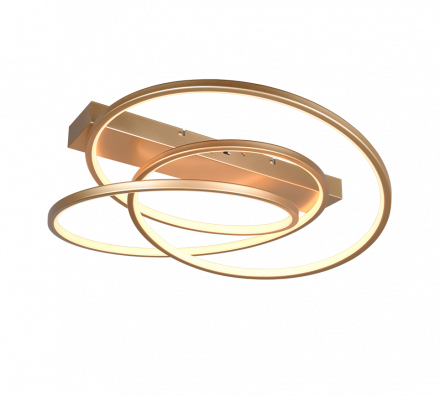 Trio Lighting Πλαφονιέρα LED 34W DARVIN Χρυσό Μέταλλο