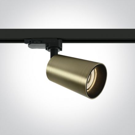 One Light LED Spot Ράγας LED GU10 MR16 Cone Αλουμίνιο 100-240V Brushed Brass Dark Light