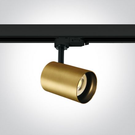One Light LED Spot Ράγας LED GU10 MR16 Αλουμίνιο 100-240V Brushed Brass