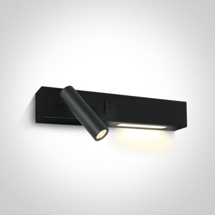 One Light Εποίτιχο Σποτ LED 3W+6W Side Light 3000Κ Μέταλλο/Αλουμίνιο Μαύρο 230V 65146