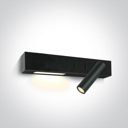 One Light Εποίτιχο Σποτ LED 3W+6W Side Light 3000Κ Μέταλλο/Αλουμίνιο Μαύρο 230V 65146A