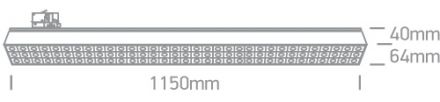 One Light Γραμμικό Φωτιστικό Ράγας LED 60W 4000K Αλουμίνιο 230V Μαύρο