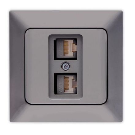 Πρίζα Data Διπλή CAT 6 RJ 45 Γραφίτης NEAD