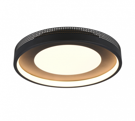 Trio Lighting Πλαφονιέρα LED 36W SOLEA Μαύρο Ματ Πλαστικό